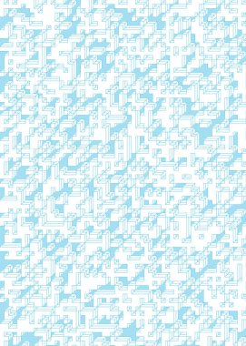 Edward Zajec 'in 1971' deki Il Cubo 'sunun uygulanması. Esasen 8 taştan oluşan bir Truchet fayans seti ve yerleştirme sanatı illüstrasyonu için kurallar