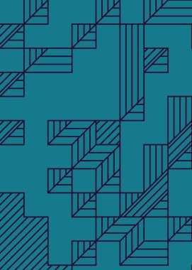 Edward Zajec 'in 1971' deki Il Cubo 'sunun uygulanması. Esasen 8 taştan oluşan bir Truchet fayans seti ve yerleştirme sanatı illüstrasyonu için kurallar