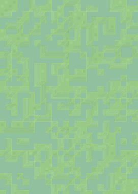 Edward Zajec 'in 1971' deki Il Cubo 'sunun uygulanması. Esasen 8 taştan oluşan bir Truchet fayans seti ve yerleştirme sanatı illüstrasyonu için kurallar