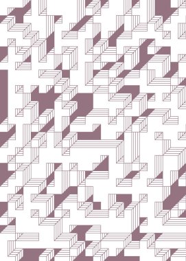 Edward Zajec 'in 1971' deki Il Cubo 'sunun uygulanması. Esasen 8 taştan oluşan bir Truchet fayans seti ve yerleştirme sanatı illüstrasyonu için kurallar