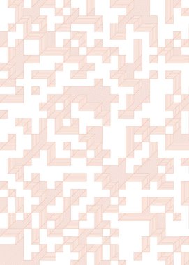 Edward Zajec 'in 1971' deki Il Cubo 'sunun uygulanması. Esasen 8 taştan oluşan bir Truchet fayans seti ve yerleştirme sanatı illüstrasyonu için kurallar