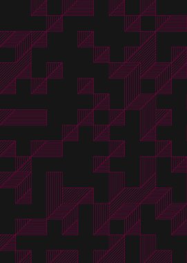 Edward Zajec 'in 1971' deki Il Cubo 'sunun uygulanması. Esasen 8 taştan oluşan bir Truchet fayans seti ve yerleştirme sanatı illüstrasyonu için kurallar