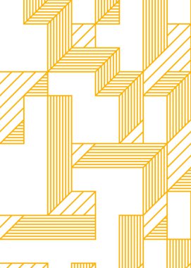 Edward Zajec 'in 1971' deki Il Cubo 'sunun uygulanması. Esasen 8 taştan oluşan bir Truchet fayans seti ve yerleştirme sanatı illüstrasyonu için kurallar