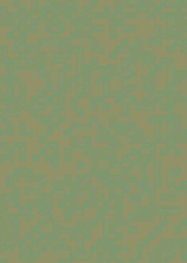 Edward Zajec 'in 1971' deki Il Cubo 'sunun uygulanması. Esasen 8 taştan oluşan bir Truchet fayans seti ve yerleştirme sanatı illüstrasyonu için kurallar