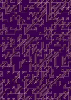 Edward Zajec 'in 1971' deki Il Cubo 'sunun uygulanması. Esasen 8 taştan oluşan bir Truchet fayans seti ve yerleştirme sanatı illüstrasyonu için kurallar