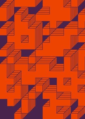 Edward Zajec 'in 1971' deki Il Cubo 'sunun uygulanması. Esasen 8 taştan oluşan bir Truchet fayans seti ve yerleştirme sanatı illüstrasyonu için kurallar