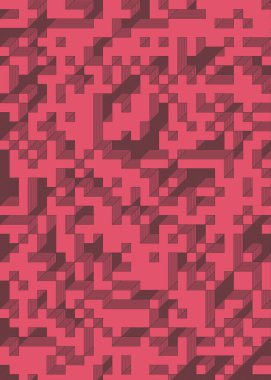 Edward Zajec 'in 1971' deki Il Cubo 'sunun uygulanması. Esasen 8 taştan oluşan bir Truchet fayans seti ve yerleştirme sanatı illüstrasyonu için kurallar