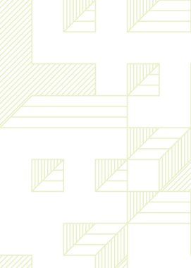 Edward Zajec 'in 1971' deki Il Cubo 'sunun uygulanması. Esasen 8 taştan oluşan bir Truchet fayans seti ve yerleştirme sanatı illüstrasyonu için kurallar