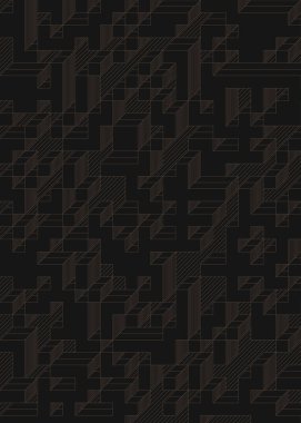 Edward Zajec 'in 1971' deki Il Cubo 'sunun uygulanması. Esasen 8 taştan oluşan bir Truchet fayans seti ve yerleştirme sanatı illüstrasyonu için kurallar