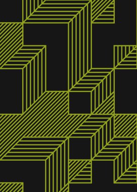 Edward Zajec 'in 1971' deki Il Cubo 'sunun uygulanması. Esasen 8 taştan oluşan bir Truchet fayans seti ve yerleştirme sanatı illüstrasyonu için kurallar