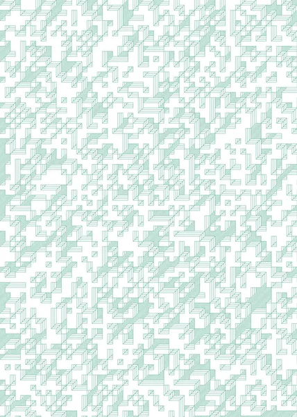 Edward Zajec 'in 1971' deki Il Cubo 'sunun uygulanması. Esasen 8 taştan oluşan bir Truchet fayans seti ve yerleştirme sanatı illüstrasyonu için kurallar