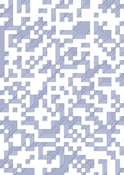 Edward Zajec 'in 1971' deki Il Cubo 'sunun uygulanması. Esasen 8 taştan oluşan bir Truchet fayans seti ve yerleştirme sanatı illüstrasyonu için kurallar