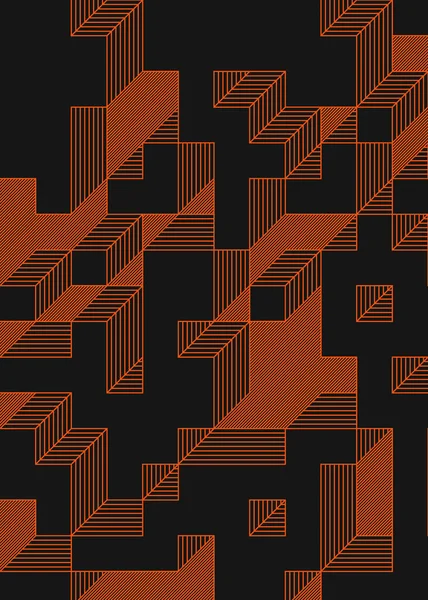 Edward Zajec 'in 1971' deki Il Cubo 'sunun uygulanması. Esasen 8 taştan oluşan bir Truchet fayans seti ve yerleştirme sanatı illüstrasyonu için kurallar