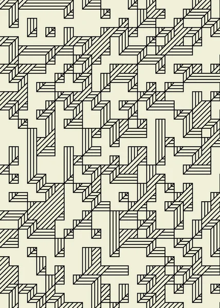 Edward Zajec 'in 1971' deki Il Cubo 'sunun uygulanması. Esasen 8 taştan oluşan bir Truchet fayans seti ve yerleştirme sanatı illüstrasyonu için kurallar