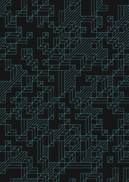 Edward Zajec 'in 1971' deki Il Cubo 'sunun uygulanması. Esasen 8 taştan oluşan bir Truchet fayans seti ve yerleştirme sanatı illüstrasyonu için kurallar