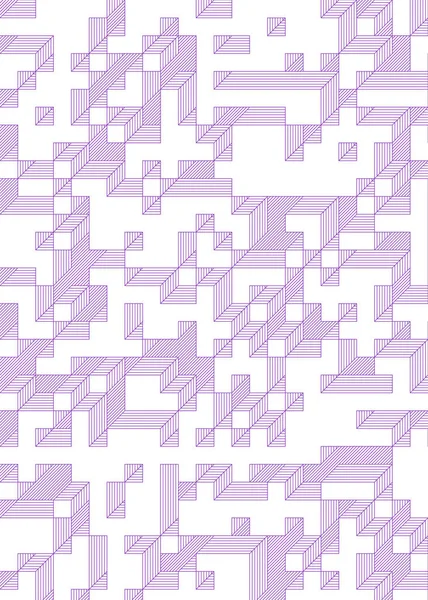 Edward Zajec 'in 1971' deki Il Cubo 'sunun uygulanması. Esasen 8 taştan oluşan bir Truchet fayans seti ve yerleştirme sanatı illüstrasyonu için kurallar