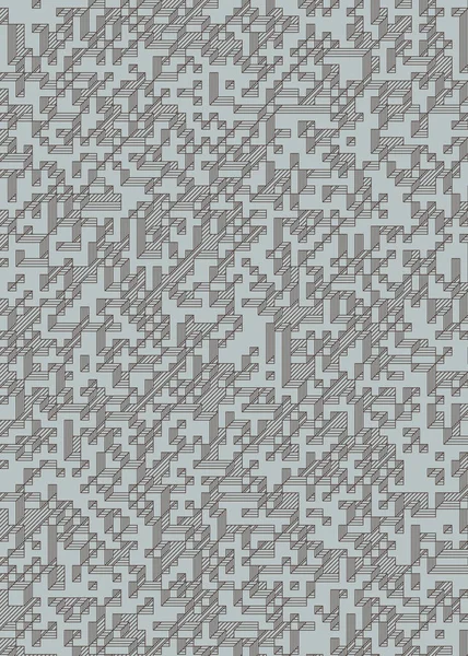 Edward Zajec 'in 1971' deki Il Cubo 'sunun uygulanması. Esasen 8 taştan oluşan bir Truchet fayans seti ve yerleştirme sanatı illüstrasyonu için kurallar