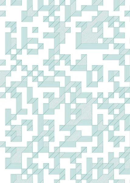 Edward Zajec 'in 1971' deki Il Cubo 'sunun uygulanması. Esasen 8 taştan oluşan bir Truchet fayans seti ve yerleştirme sanatı illüstrasyonu için kurallar