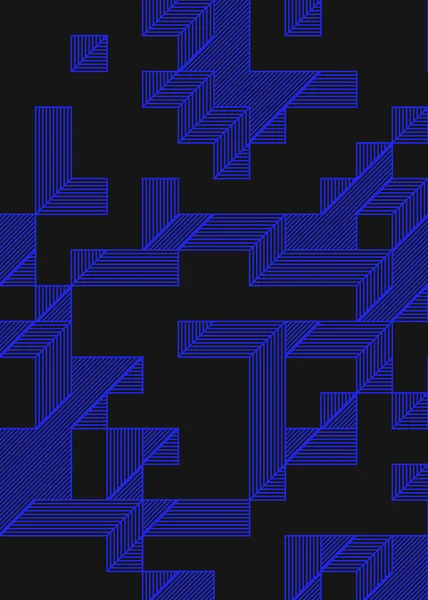 Edward Zajec 'in 1971' deki Il Cubo 'sunun uygulanması. Esasen 8 taştan oluşan bir Truchet fayans seti ve yerleştirme sanatı illüstrasyonu için kurallar