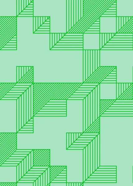 Edward Zajec 'in 1971' deki Il Cubo 'sunun uygulanması. Esasen 8 taştan oluşan bir Truchet fayans seti ve yerleştirme sanatı illüstrasyonu için kurallar