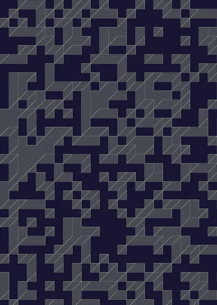 Edward Zajec 'in 1971' deki Il Cubo 'sunun uygulanması. Esasen 8 taştan oluşan bir Truchet fayans seti ve yerleştirme sanatı illüstrasyonu için kurallar