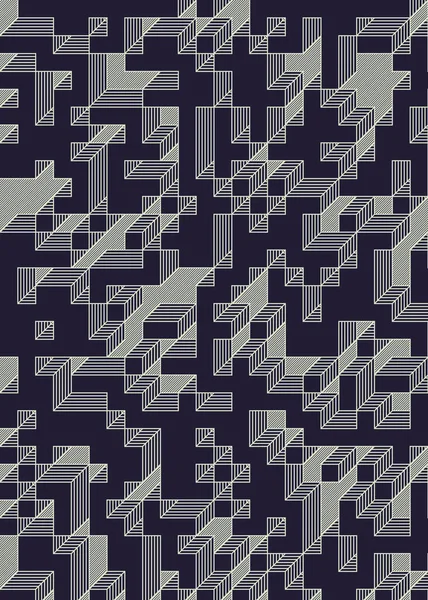 Edward Zajec 'in 1971' deki Il Cubo 'sunun uygulanması. Esasen 8 taştan oluşan bir Truchet fayans seti ve yerleştirme sanatı illüstrasyonu için kurallar