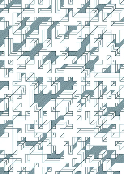 Edward Zajec 'in 1971' deki Il Cubo 'sunun uygulanması. Esasen 8 taştan oluşan bir Truchet fayans seti ve yerleştirme sanatı illüstrasyonu için kurallar
