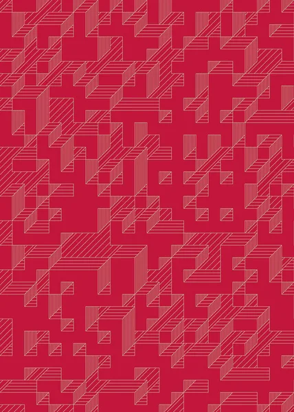 Edward Zajec 'in 1971' deki Il Cubo 'sunun uygulanması. Esasen 8 taştan oluşan bir Truchet fayans seti ve yerleştirme sanatı illüstrasyonu için kurallar