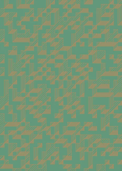 Edward Zajec 'in 1971' deki Il Cubo 'sunun uygulanması. Esasen 8 taştan oluşan bir Truchet fayans seti ve yerleştirme sanatı illüstrasyonu için kurallar