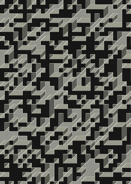 Edward Zajec 'in 1971' deki Il Cubo 'sunun uygulanması. Esasen 8 taştan oluşan bir Truchet fayans seti ve yerleştirme sanatı illüstrasyonu için kurallar