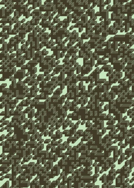 Edward Zajec 'in 1971' deki Il Cubo 'sunun uygulanması. Esasen 8 taştan oluşan bir Truchet fayans seti ve yerleştirme sanatı illüstrasyonu için kurallar