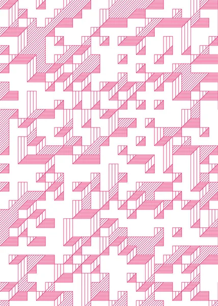 Edward Zajec 'in 1971' deki Il Cubo 'sunun uygulanması. Esasen 8 taştan oluşan bir Truchet fayans seti ve yerleştirme sanatı illüstrasyonu için kurallar