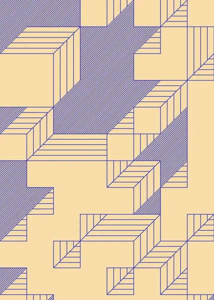 Edward Zajec 'in 1971' deki Il Cubo 'sunun uygulanması. Esasen 8 taştan oluşan bir Truchet fayans seti ve yerleştirme sanatı illüstrasyonu için kurallar