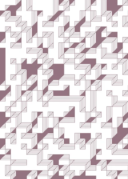 Edward Zajec 'in 1971' deki Il Cubo 'sunun uygulanması. Esasen 8 taştan oluşan bir Truchet fayans seti ve yerleştirme sanatı illüstrasyonu için kurallar