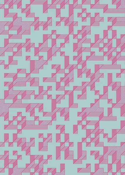 Edward Zajec 'in 1971' deki Il Cubo 'sunun uygulanması. Esasen 8 taştan oluşan bir Truchet fayans seti ve yerleştirme sanatı illüstrasyonu için kurallar