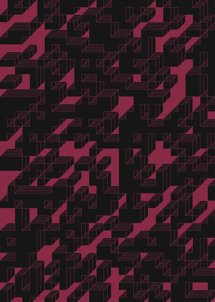 Edward Zajec 'in 1971' deki Il Cubo 'sunun uygulanması. Esasen 8 taştan oluşan bir Truchet fayans seti ve yerleştirme sanatı illüstrasyonu için kurallar