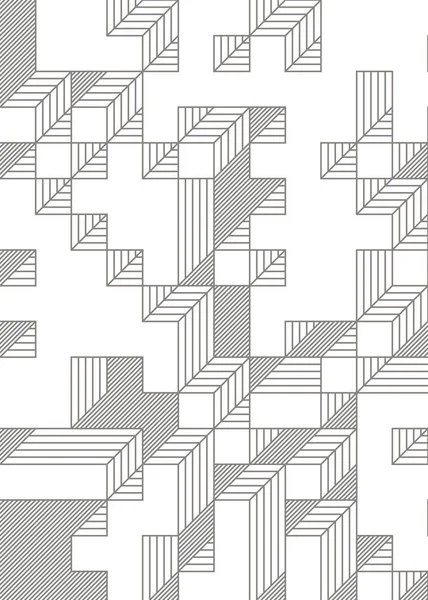 Edward Zajec 'in 1971' deki Il Cubo 'sunun uygulanması. Esasen 8 taştan oluşan bir Truchet fayans seti ve yerleştirme sanatı illüstrasyonu için kurallar