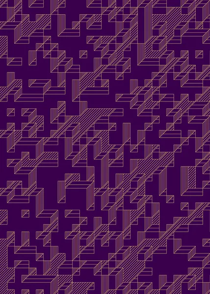 Edward Zajec 'in 1971' deki Il Cubo 'sunun uygulanması. Esasen 8 taştan oluşan bir Truchet fayans seti ve yerleştirme sanatı illüstrasyonu için kurallar