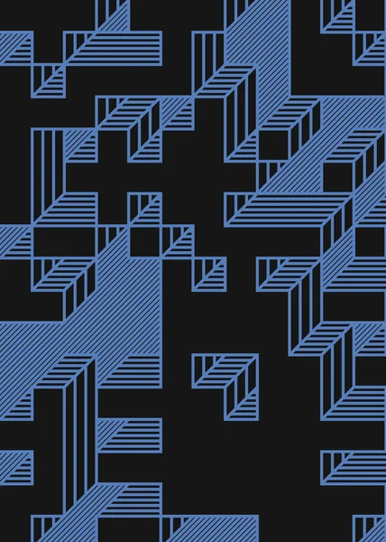 Edward Zajec 'in 1971' deki Il Cubo 'sunun uygulanması. Esasen 8 taştan oluşan bir Truchet fayans seti ve yerleştirme sanatı illüstrasyonu için kurallar