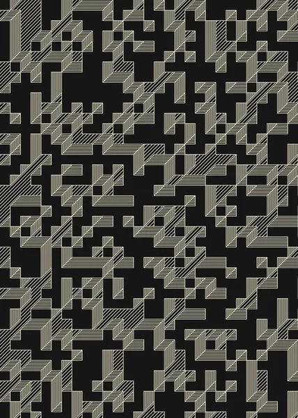 Edward Zajec 'in 1971' deki Il Cubo 'sunun uygulanması. Esasen 8 taştan oluşan bir Truchet fayans seti ve yerleştirme sanatı illüstrasyonu için kurallar