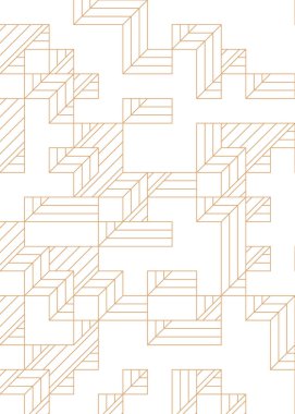 Edward Zajec 'in 1971' deki Il Cubo 'sunun uygulanması. Esasen 8 taştan oluşan bir Truchet fayans seti ve yerleştirme sanatı illüstrasyonu için kurallar