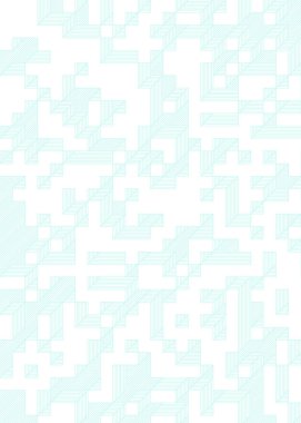 Edward Zajec 'in 1971' deki Il Cubo 'sunun uygulanması. Esasen 8 taştan oluşan bir Truchet fayans seti ve yerleştirme sanatı illüstrasyonu için kurallar