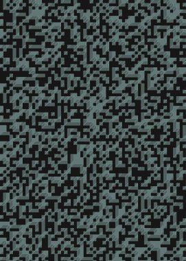 Edward Zajec 'in 1971' deki Il Cubo 'sunun uygulanması. Esasen 8 taştan oluşan bir Truchet fayans seti ve yerleştirme sanatı illüstrasyonu için kurallar