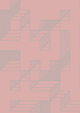 Edward Zajec 'in 1971' deki Il Cubo 'sunun uygulanması. Esasen 8 taştan oluşan bir Truchet fayans seti ve yerleştirme sanatı illüstrasyonu için kurallar