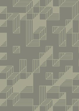 Edward Zajec 'in 1971' deki Il Cubo 'sunun uygulanması. Esasen 8 taştan oluşan bir Truchet fayans seti ve yerleştirme sanatı illüstrasyonu için kurallar