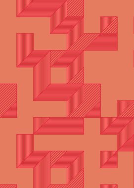 Edward Zajec 'in 1971' deki Il Cubo 'sunun uygulanması. Esasen 8 taştan oluşan bir Truchet fayans seti ve yerleştirme sanatı illüstrasyonu için kurallar