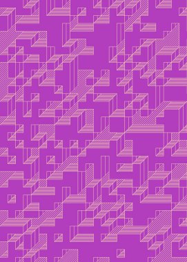 Edward Zajec 'in 1971' deki Il Cubo 'sunun uygulanması. Esasen 8 taştan oluşan bir Truchet fayans seti ve yerleştirme sanatı illüstrasyonu için kurallar