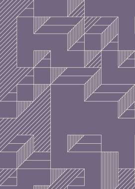 Edward Zajec 'in 1971' deki Il Cubo 'sunun uygulanması. Esasen 8 taştan oluşan bir Truchet fayans seti ve yerleştirme sanatı illüstrasyonu için kurallar