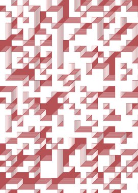 Edward Zajec 'in 1971' deki Il Cubo 'sunun uygulanması. Esasen 8 taştan oluşan bir Truchet fayans seti ve yerleştirme sanatı illüstrasyonu için kurallar