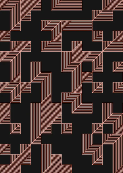 Edward Zajec 'in 1971' deki Il Cubo 'sunun uygulanması. Esasen 8 taştan oluşan bir Truchet fayans seti ve yerleştirme sanatı illüstrasyonu için kurallar